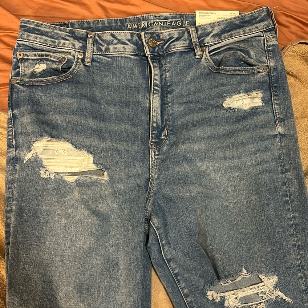 American Eagle distresses flare jeans